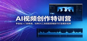 AI视频创作特训营：零基础入门到精通，玩转DS工具搭配剪辑技巧打造爆款视频-万象聊项目