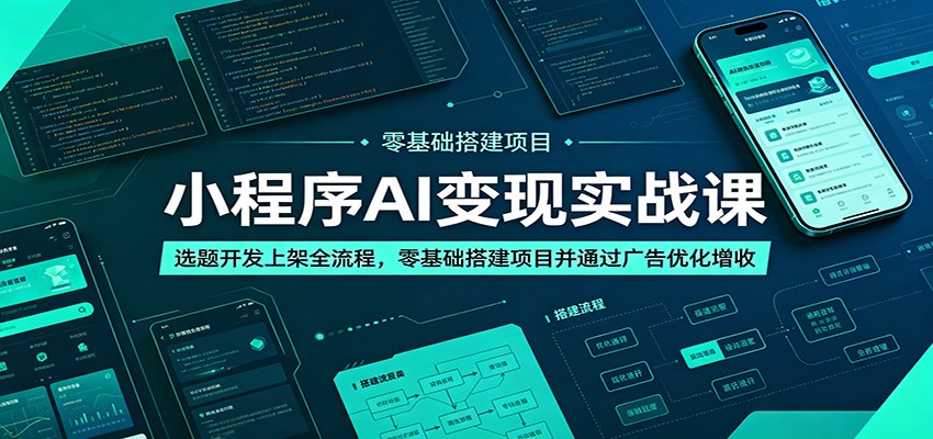 小程序AI变现实战课：选题开发上架全流程，零基础搭建项目并通过广告优化增收-万象聊项目