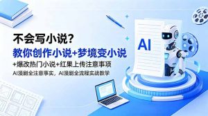 不会写小说？教你创作小说+梦境变小说+爆改热门小说+红果上传注意事项，AI漫剧全流程实战教学-万象聊项目