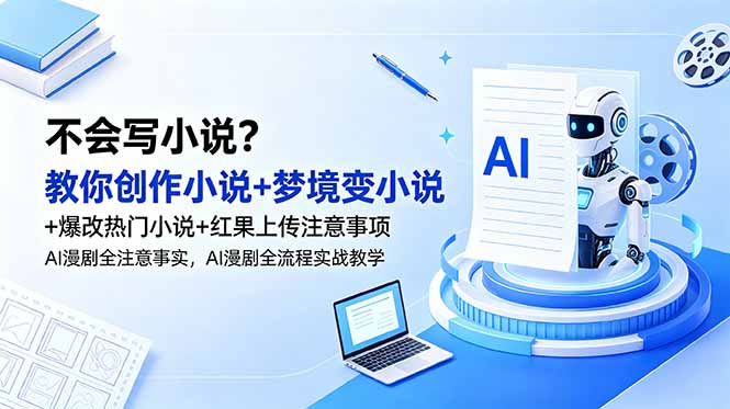 不会写小说？教你创作小说+梦境变小说+爆改热门小说+红果上传注意事项，AI漫剧全流程实战教学-万象聊项目