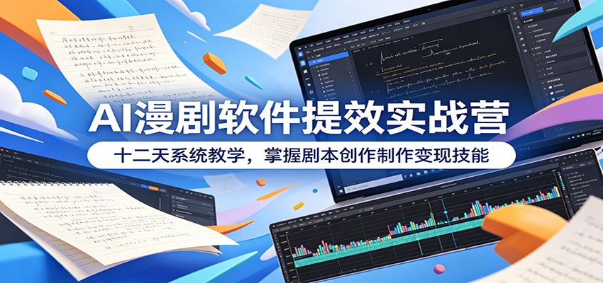 AI漫剧软件提效实战营：十二天系统教学，掌握剧本创作制作变现技能-万象聊项目