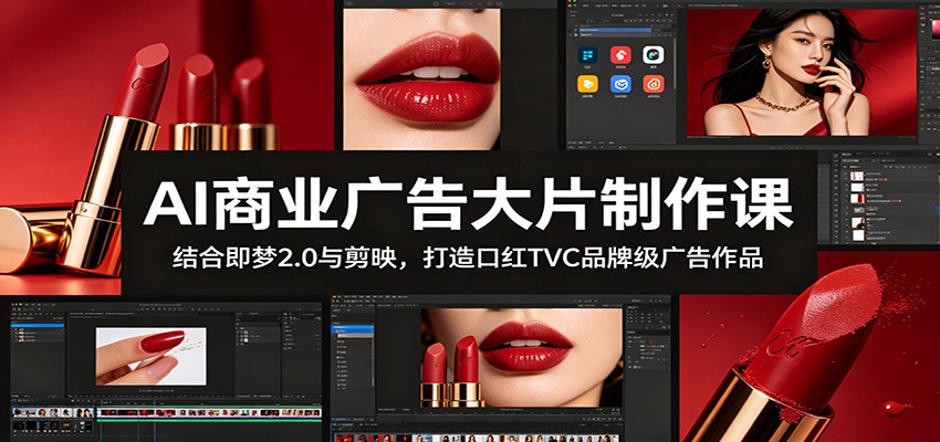 AI商业广告大片制作课：结合即梦2.0与剪映，打造口红TVC品牌级广告作品-万象聊项目