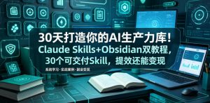 30天打造你的AI生产力库！Claude Skills+Obsidian 双教程，30 个可交付 Skill，提效还能变现-万象聊项目