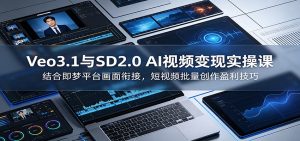 Veo3.1与SD2.0 AI视频变现实操课课：结合即梦平台画面衔接，短视频批量创作盈利技巧-万象聊项目