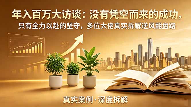 年入百万大访谈-更新：没有凭空而来的成功，只有全力以赴的坚守，多位大佬真实拆解逆风翻盘路-万象聊项目