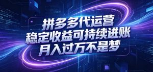 拼多多代运营，小白也能轻松月入过万，真实运营数据可查，全托管代运营-万象聊项目