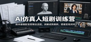 AI仿真人短剧训练营：剧本建模配音剪辑全流程，拆解成熟案例，搭建变现闭环-万象聊项目