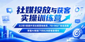 社媒投放与获客实操训练营，从0到1搭建外贸社媒营销体系，FB+INS广告全流程，掌握AI赋能下的B2B获客新增长-万象聊项目