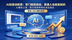 AI创富训练营：零门槛轻启动，普通人也能复制的AI赚钱之道，图文视频商单私域全路径-万象聊项目