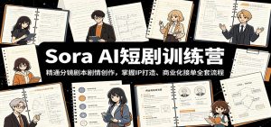 Sora AI短剧训练营：精通分镜剧本剧情创作，掌握IP打造、商业化接单全套流程-万象聊项目