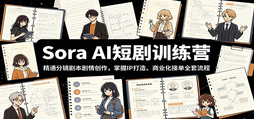 Sora AI短剧训练营：精通分镜剧本剧情创作，掌握IP打造、商业化接单全套流程-万象聊项目