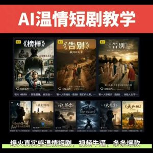 抖音58W粉丝博主的AI温情短剧玩法，条条爆款，伙伴计划+精选独家收益，商单收徒等(更新6月)-万象聊项目