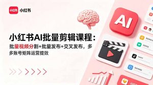 小红书AI批量剪辑课程：批量视频分割+批量发布+交叉发布，多账号矩阵运营提效-万象聊项目