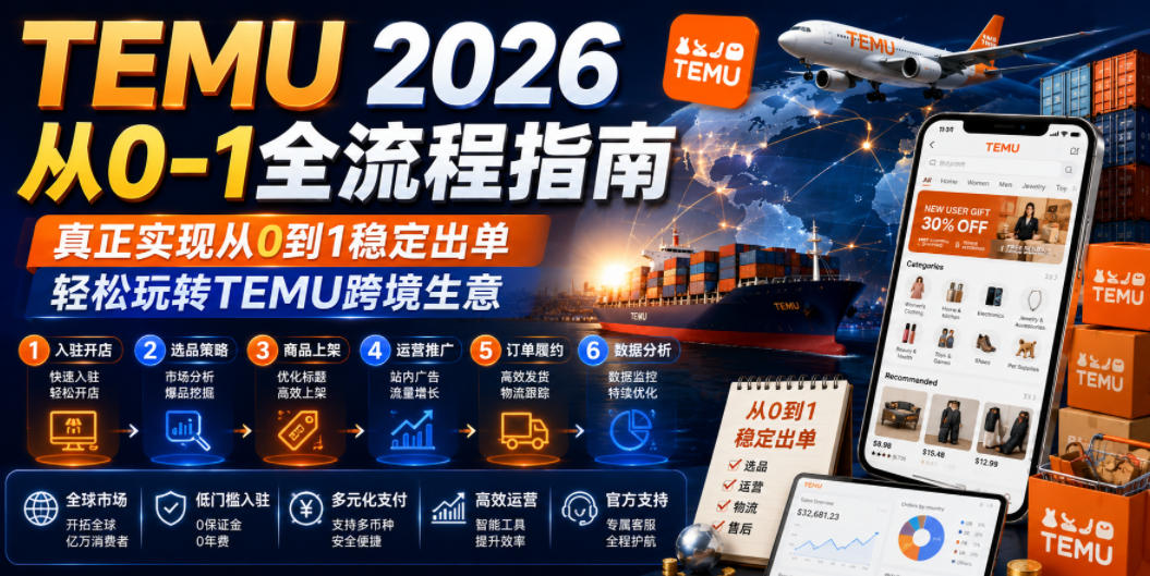 TEMU 2026从0-1全流程指南，真正实现从0到1稳定出单，轻松玩转TEMU跨境生意-万象聊项目