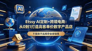 Etsy AI定制+跨境电商:从0到1打造高客单价数字产品店,不囤货不压库存全球销售-万象聊项目