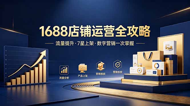1688店铺没流量？产品上架不到7星？数字营销不会投？全套运营技能一次学(更新6月-万象聊项目