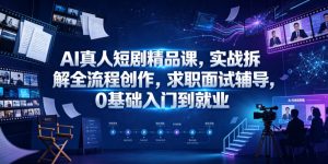 AI真人短剧精品课，实战拆解全流程创作，求职面试辅导，0基础入门到就业-万象聊项目