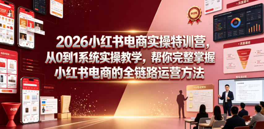 2026小红书电商实操特训营，从0到1系统实操教学，帮你完整掌握小红书电商的全链路运营方法-万象聊项目