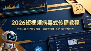 2026短视频病毒式传播教程:20亿+曝光已验证框架,病毒式传播+AI内容+付费广告-万象聊项目