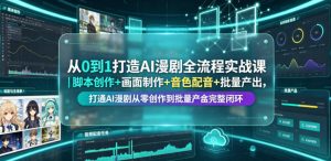 从0到1打造AI漫剧全流程实战课｜脚本创作+画面制作+音色配音+批量产出，打通AI漫剧从零创作到批量量产完整闭环-万象聊项目