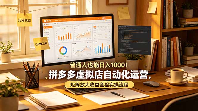 普通人也能日入 1000！拼多多虚拟店自动化运营，矩阵放大收益全程实操流程-万象聊项目
