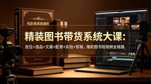精装图书带货系统大课：定位+选品+文案+配音+实拍+剪辑，爆款图书短视频全链路-万象聊项目