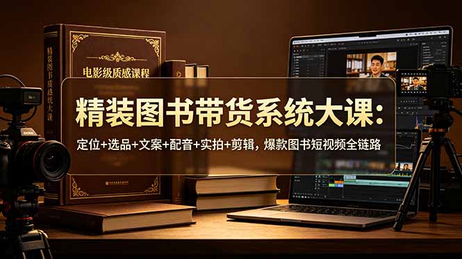精装图书带货系统大课：定位+选品+文案+配音+实拍+剪辑，爆款图书短视频全链路-万象聊项目