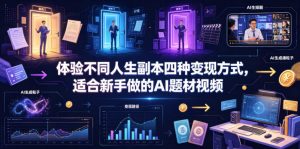 体验不同人生副本四种变现方式，适合新手做的AI题材视频-万象聊项目