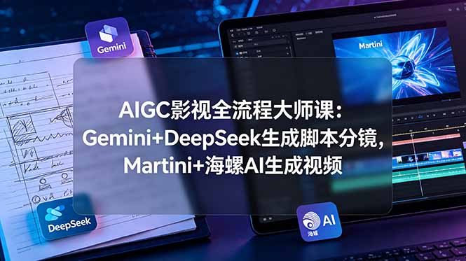 AIGC影视全流程大师课：Gemini+DeepSeek生成脚本分镜，Martini+海螺AI生成视频-万象聊项目