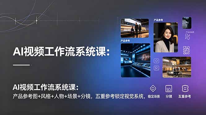 AI视频工作流系统课：产品参考图+风格+人物+场景+分镜，五重参考锁定视觉系统，稳定产出高质量视频-万象聊项目