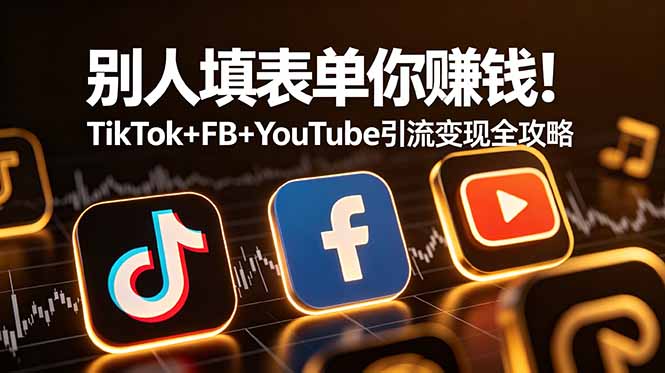 别人填表单你赚钱！TikTok+FB+YouTube 引流变现全攻略【原创双语字幕】-万象聊项目