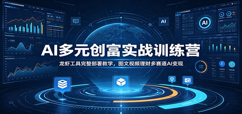 AI多元创富实战训练营：龙虾工具完整部署教学，图文视频理财多赛道AI变现-万象聊项目