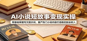 AI小说短故事变现实操：零基础掌握写文提示词，量产热门小说内容打造稳定副业收入-万象聊项目