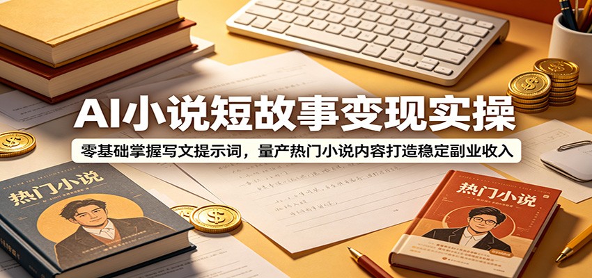 AI小说短故事变现实操：零基础掌握写文提示词，量产热门小说内容打造稳定副业收入-万象聊项目