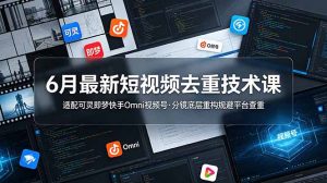 6月最新短视频去重技术课，适配可灵即梦快手Omni视频号，分镜底层重构规避平台查重-万象聊项目
