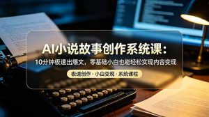 AI小说故事创作系统课：10分钟极速出爆文，零基础小白也能轻松实现内容变现-万象聊项目