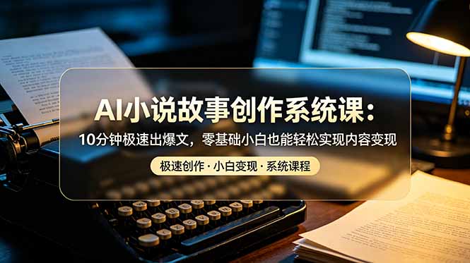 AI小说故事创作系统课：10分钟极速出爆文，零基础小白也能轻松实现内容变现-万象聊项目
