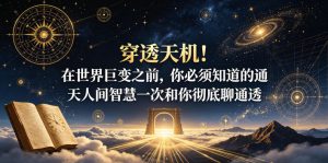 付费文章：穿透天机！在世界巨变之前，你必须知道的通天人间智慧一次和你彻底聊通透-万象聊项目