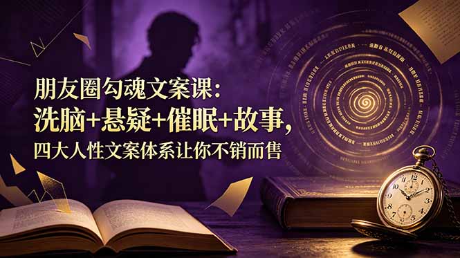 朋友圈勾魂文案课：洗脑+悬疑+催眠+故事，四大人性文案体系让你不销而售-万象聊项目
