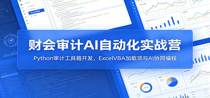 财会审计AI自动化实战营：Python审计工具箱开发，ExcelVBA加载项与AI协同编程-万象聊项目