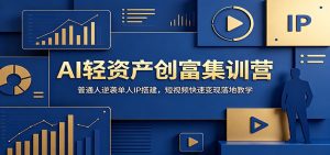 AI轻资产创富集训营：普通人逆袭单人IP搭建，短视频快速变现落地教学-万象聊项目