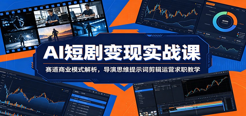 AI短剧变现实战课：赛道商业模式解析，导演思维提示词剪辑运营求职教学-万象聊项目