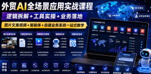 外贸AI全场景应用实战课程｜逻辑拆解+工具实操+业务落地，图片文案视频+智能体+自建业务系统一站式教学-万象聊项目