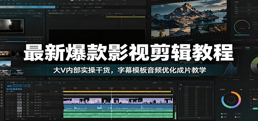 最新爆款影视剪辑教程：大V内部实操干货，字幕模板音频优化成片教学-万象聊项目