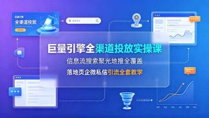 巨量引擎全渠道投放实操课，信息流搜索聚光地推全覆盖，落地页企微私信引流全套教学-万象聊项目