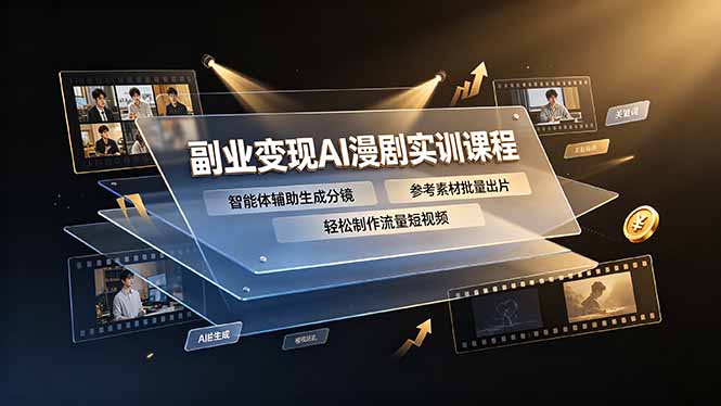 副业变现AI漫剧实训课程，智能体辅助生成分镜，参考素材批量出片，轻松制作流量短视频-万象聊项目