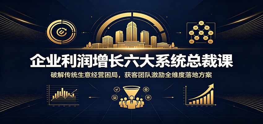 企业利润增长六大系统总裁课：破解传统生意经营困局，获客团队激励全维度落地方案-万象聊项目