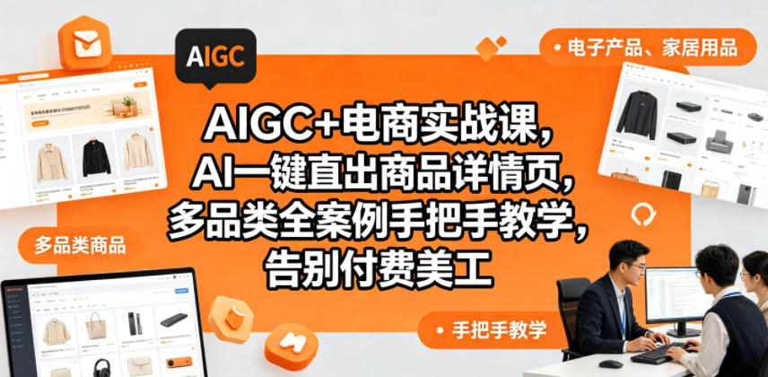 AIGC+电商实战课，AI一键直出商品详情页，多品类全案例手把手教学，告别付费美工(更新0704)-万象聊项目