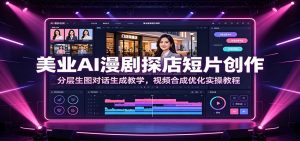 美业AI漫剧探店短片创作:分层生图对话生成教学,视频合成优化实操教程-万象聊项目