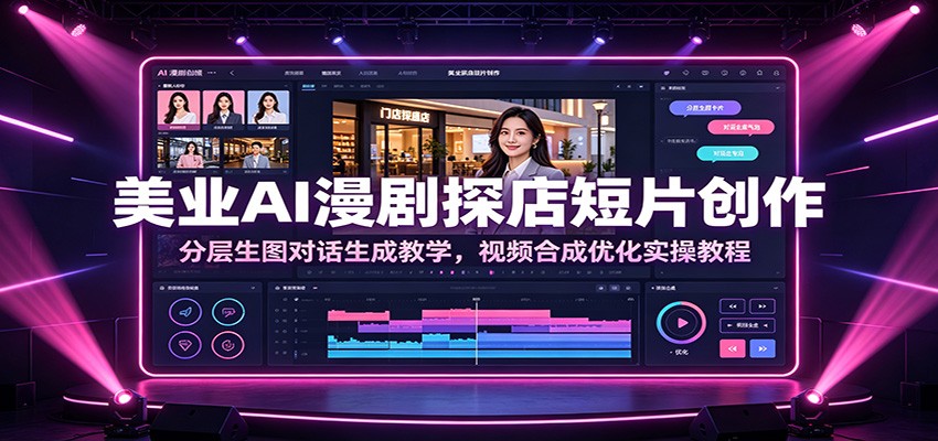 美业AI漫剧探店短片创作：分层生图对话生成教学，视频合成优化实操教程-万象聊项目